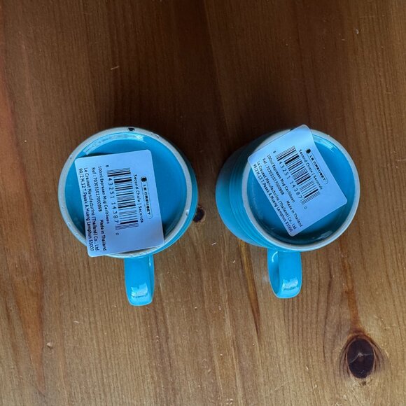 NWT Le Creuset Caribbean Blue 3 oz London Espresso Mugs - Set of Two - Picture 14 of 14